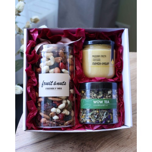 Смачний подарунок PEONY BOX Чайно-медовий №3 з особливим написом на вибір Смачний подарунок PEONY BOX Чайно-медовий №3 з особливим написом на вибір